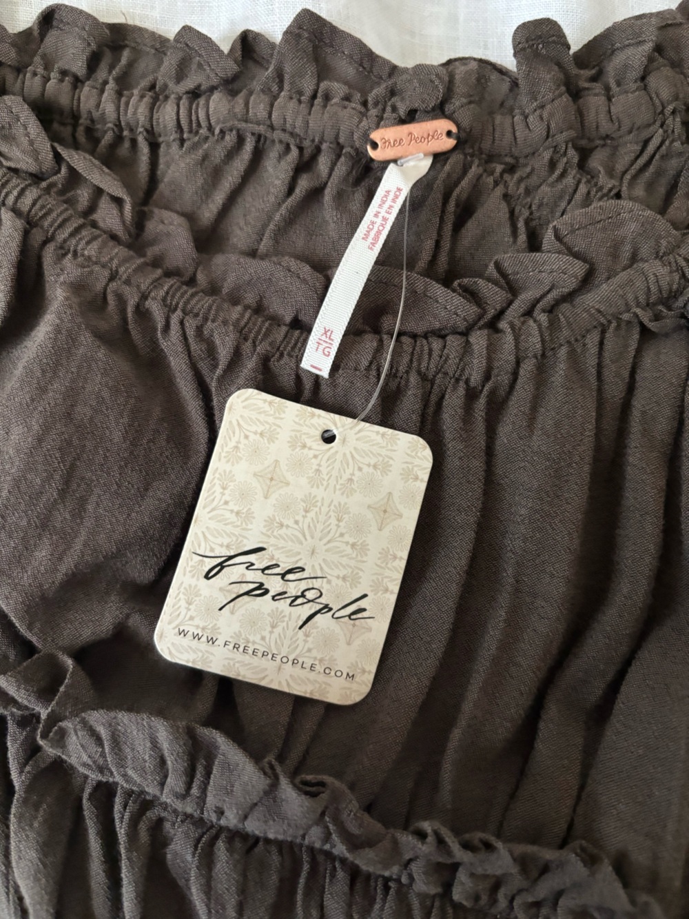 Free People Brown Ruffled Sleeveless Top - Picture 4 of 11